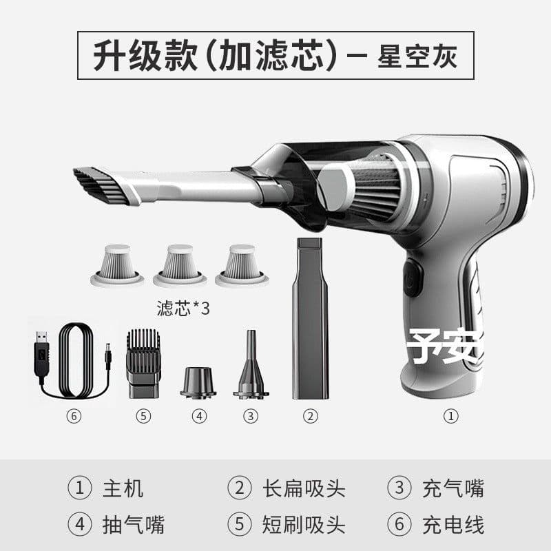 image-New three-in-one car vacuum cleaner small wireless vacuum blower for cars high suction mini handheld vacuum cleaner