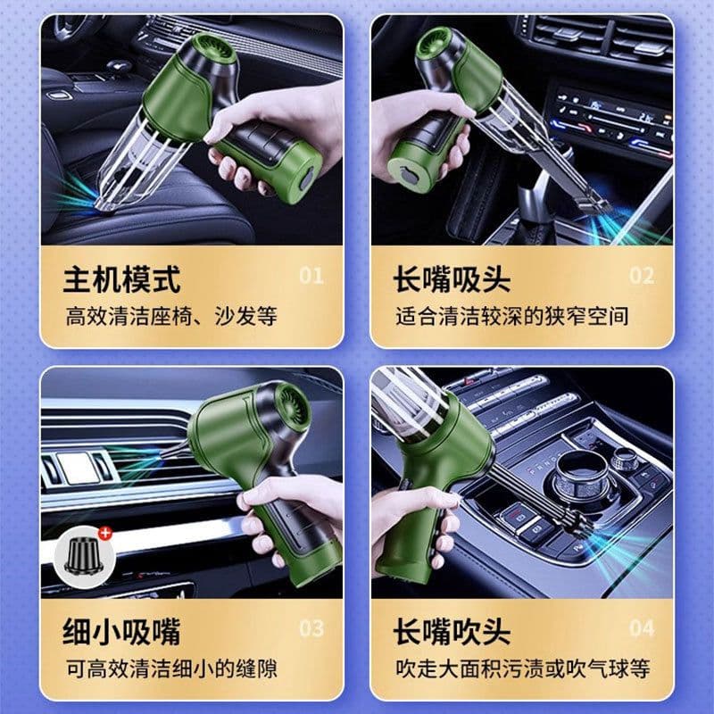 image-New three-in-one car vacuum cleaner small wireless vacuum blower for cars high suction mini handheld vacuum cleaner