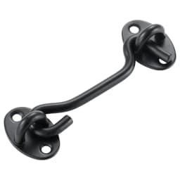 image-VEVOR Hook and Eye Gate Latch, 2 Pack Barn Door Latch Hook with Mounting Screws, Stainless Steel Hook and Eye Latch, Hook Lock for Sliding Barn Door, Cabinet, Window, Gate, Fence, Bathroom, Black