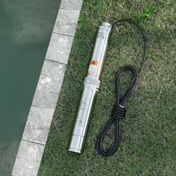 image-VEVOR Deep Well Submersible Pump, 1 HP Output Power, 115V, 31.7 GPM Flow 207 ft Head, with 32.81 ft Cord External Control Box, Stainless Steel Water Pump, for Industrial Irrigation and Home Use, IP68