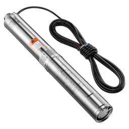 image-VEVOR Deep Well Submersible Pump, 1 HP Output Power, 115V, 31.7 GPM Flow 207 ft Head, with 32.81 ft Cord External Control Box, Stainless Steel Water Pump, for Industrial Irrigation and Home Use, IP68