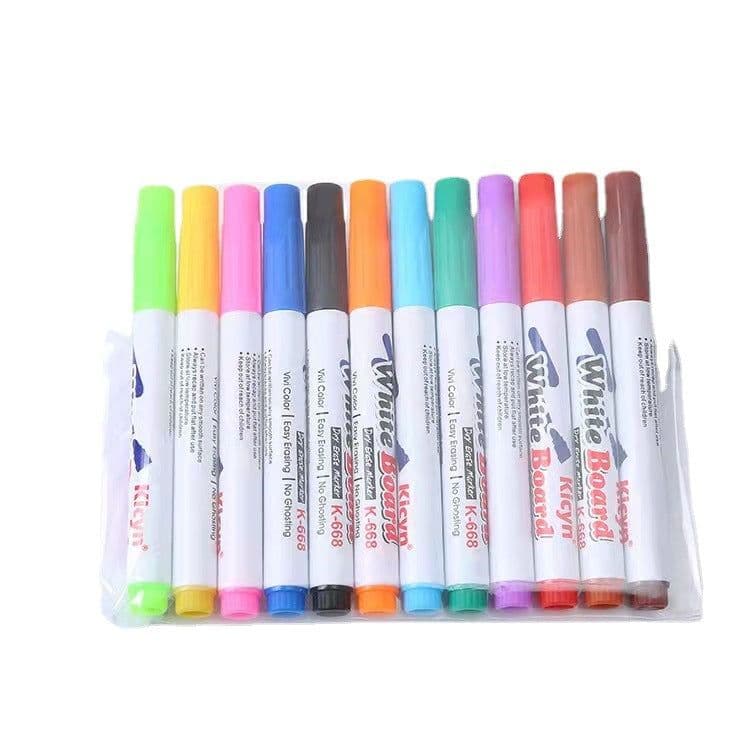 image-Water painting floating pen wholesale whiteboard pen floating pen children's painting brush 8 pcs 12 pcs mixed color manufacturers