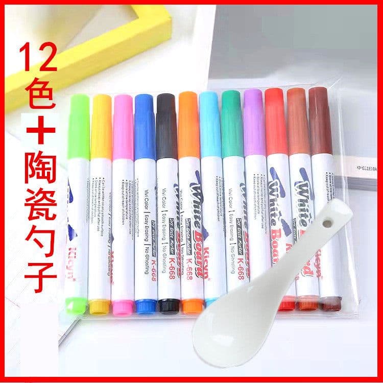 image-Water painting floating pen wholesale whiteboard pen floating pen children's painting brush 8 pcs 12 pcs mixed color manufacturers