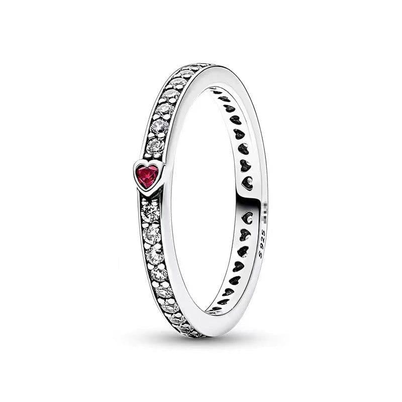 image-Pan's new ring white copper plated silver full diamond rose gold ring exclusive for women cross-border
