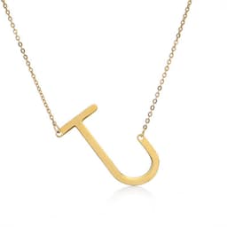 image-Fabulous Rose Gold Plated Stainless Steel Initial Letter Pendant Necklace