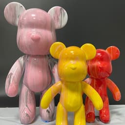 image-diy handmade fluid bear white embryo children's hand-painted vinyl fluid bear wholesale stall toy fluid violent bear
