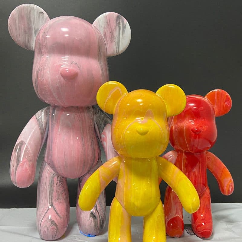 image-diy handmade fluid bear white embryo children's hand-painted vinyl fluid bear wholesale stall toy fluid violent bear