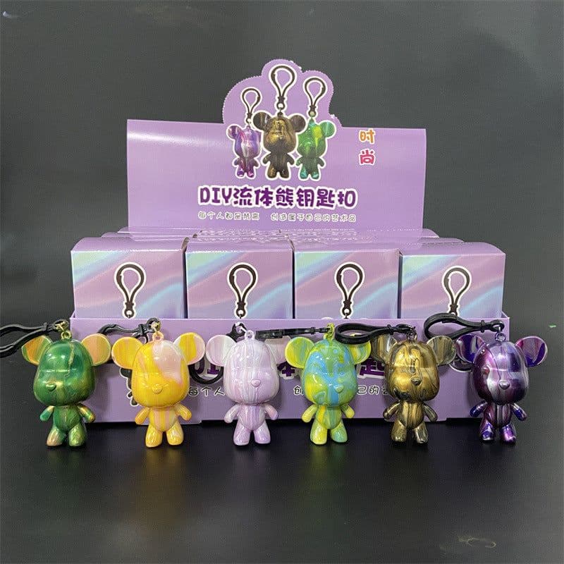 image-diy handmade fluid bear white embryo children's hand-painted vinyl fluid bear wholesale stall toy fluid violent bear