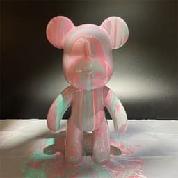 image-diy handmade fluid bear white embryo children's hand-painted vinyl fluid bear wholesale stall toy fluid violent bear