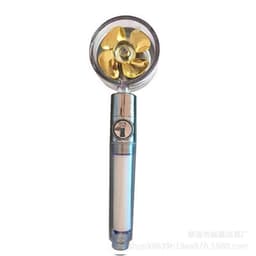 image-Xiaoman waist pressurized hand-held shower head propeller maple leaf turbo one-key water-stop shower shower head