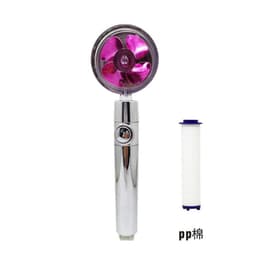 image-Xiaoman waist pressurized hand-held shower head propeller maple leaf turbo one-key water-stop shower shower head