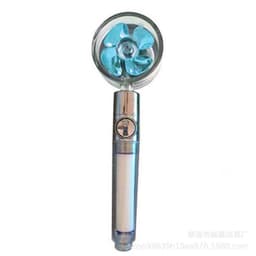 image-Xiaoman waist pressurized hand-held shower head propeller maple leaf turbo one-key water-stop shower shower head