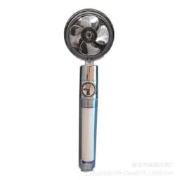 image-Xiaoman waist pressurized hand-held shower head propeller maple leaf turbo one-key water-stop shower shower head