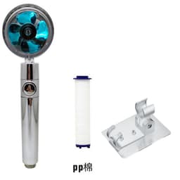 image-Xiaoman waist pressurized hand-held shower head propeller maple leaf turbo one-key water-stop shower shower head