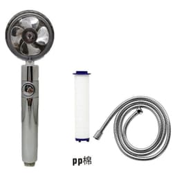 image-Xiaoman waist pressurized hand-held shower head propeller maple leaf turbo one-key water-stop shower shower head