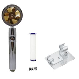 image-Xiaoman waist pressurized hand-held shower head propeller maple leaf turbo one-key water-stop shower shower head