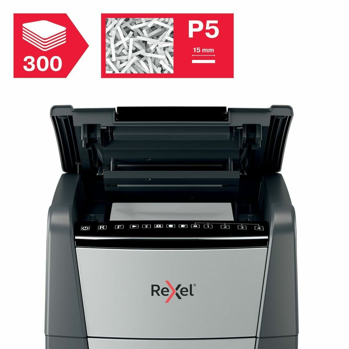 image-Micro-Cut Paper Shredder Rexel Optimum Auto+ 300M 60 L