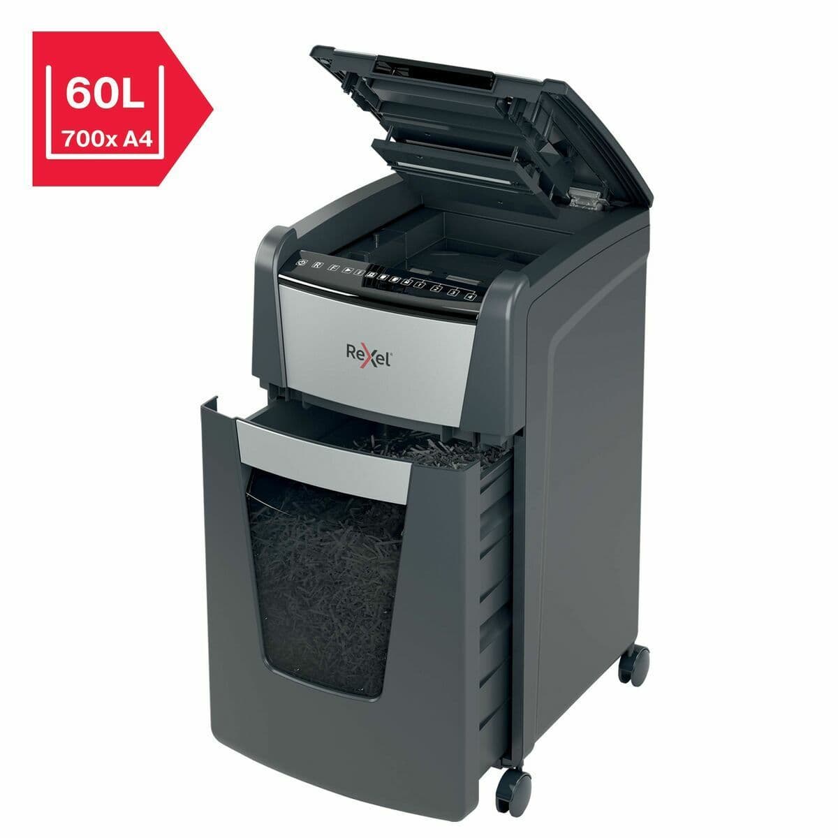 image-Micro-Cut Paper Shredder Rexel Optimum Auto+ 300M 60 L