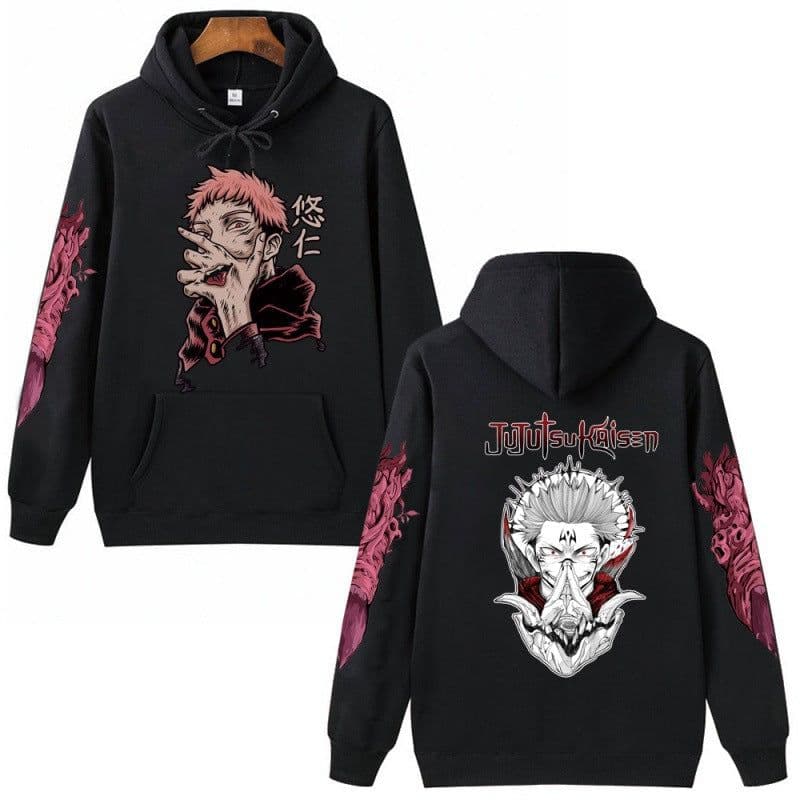 image-Jujutsu Kaisen Unisex Anime Hoodie Truien Tops Lange Mouwen Hip Hop Streetwear