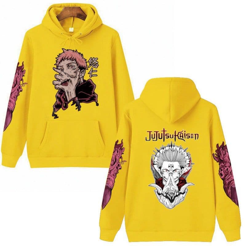 image-Jujutsu Kaisen Unisex Anime Hoodie Truien Tops Lange Mouwen Hip Hop Streetwear