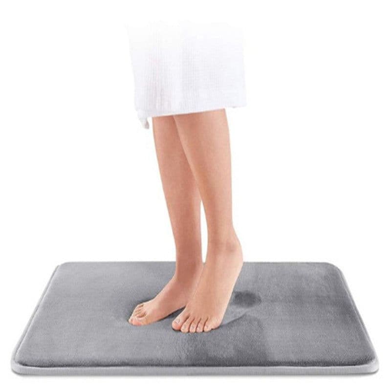 image-Cross-border 1.4cm thickened slow rebound solid color carpet flannel floor mat household bath mat water-absorbent non-slip mat door mat