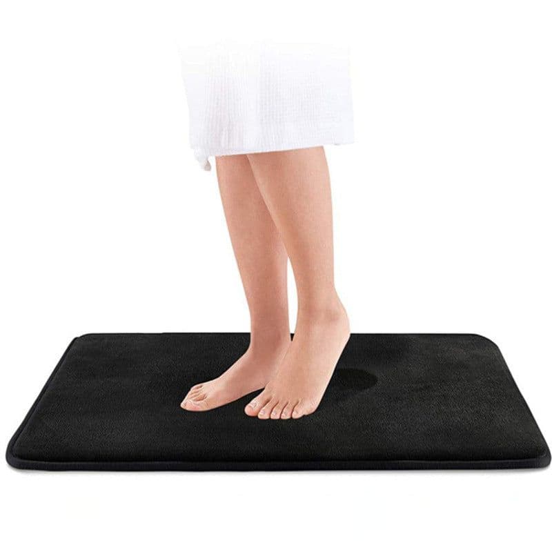 image-Cross-border 1.4cm thickened slow rebound solid color carpet flannel floor mat household bath mat water-absorbent non-slip mat door mat
