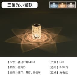 image-Crystal rose table lamp atmosphere lamp diamond bar restaurant table lamp decoration photo bedroom bedside lamp touch charging