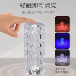 image-Crystal rose table lamp atmosphere lamp diamond bar restaurant table lamp decoration photo bedroom bedside lamp touch charging