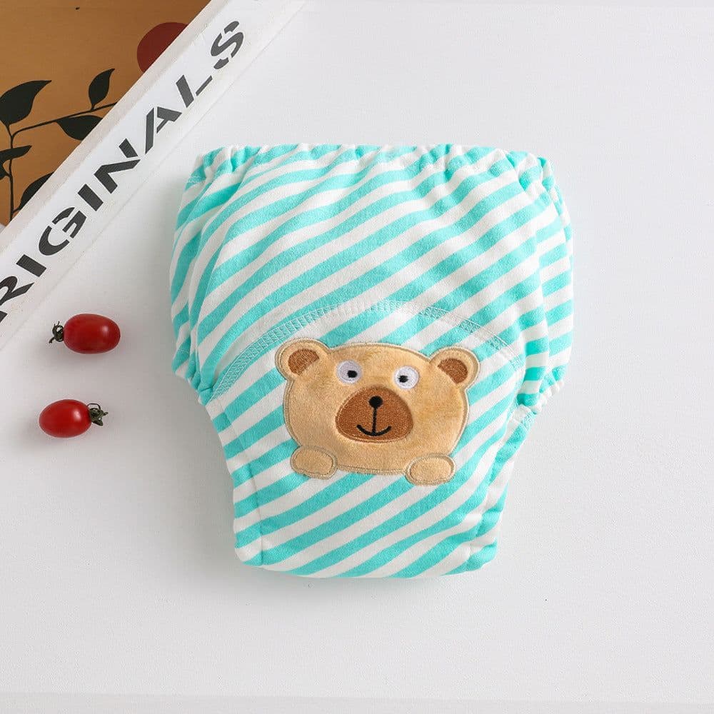 image-ins cartoon baby pee training pants pure cotton gauze diaper learning pants baby waterproof diaper pocket diaper pants