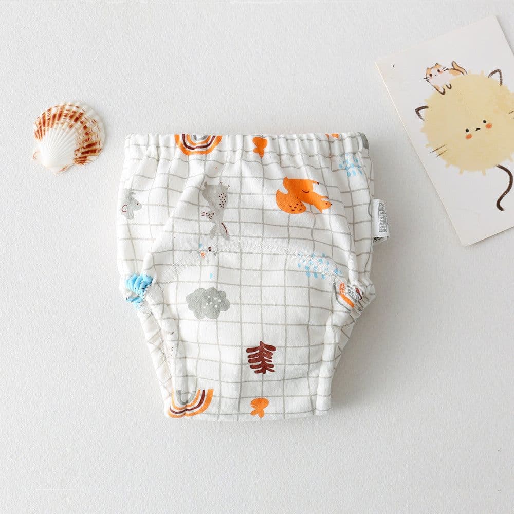 image-ins cartoon baby pee training pants pure cotton gauze diaper learning pants baby waterproof diaper pocket diaper pants