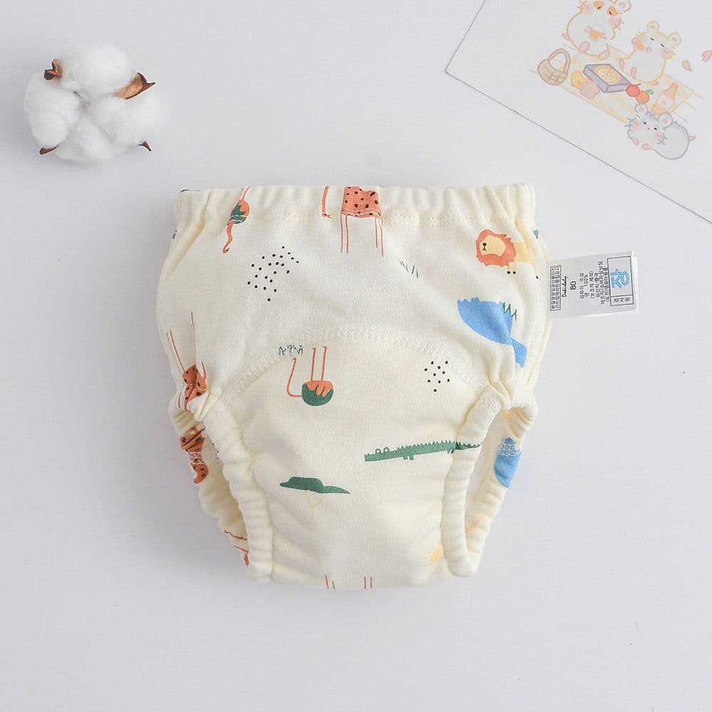 image-ins cartoon baby pee training pants pure cotton gauze diaper learning pants baby waterproof diaper pocket diaper pants