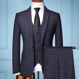 image-Suit suit men's three-piece spring and autumn Korean version slim small suit business professional formal dress groom wedding dress
