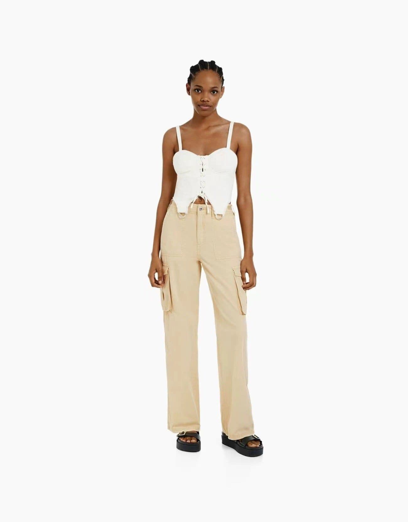 image-2023 cross-border summer new casual all-match army green overalls hot girl high waist slim pants women's fashion