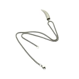 image-Simple retro jewelry, personalized wolf tooth titanium steel necklace for men and women, fashionable stainless steel pendant, spot sale