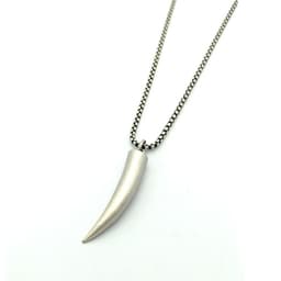 image-Simple retro jewelry, personalized wolf tooth titanium steel necklace for men and women, fashionable stainless steel pendant, spot sale