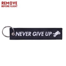 image-NEVER GIVE UP Motorcycle Keychain - Black