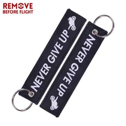 image-NEVER GIVE UP Motorcycle Keychain - Black