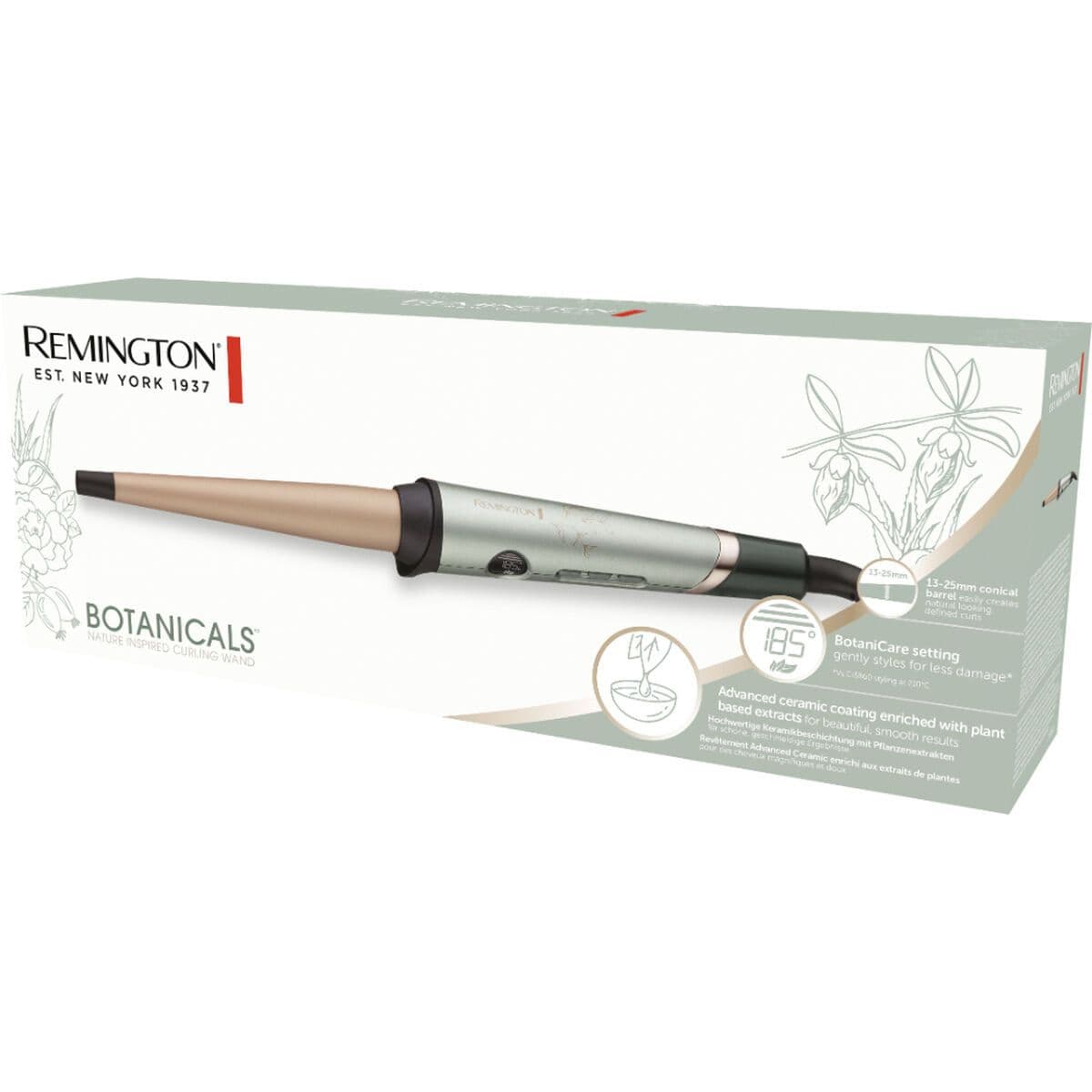 image-Triple Ceramic Styling Curling Iron Remington Botanicals CI5860