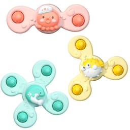 image-Cross-border children's desktop rotating fidget spinner bath toy baby dining chair cartoon suction cup spinning toy