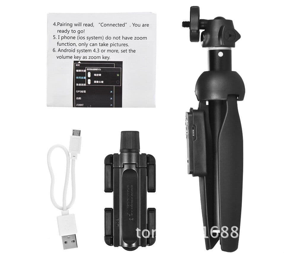 image-YT-9928 Multifunction Selfie Stick Tripod with Bluetooth Remote Shutter