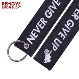 image-NEVER GIVE UP Motorcycle Keychain - Black