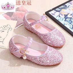 image-Princess shoes, crystal shoes, girls' flat-soled children's autumn shoes, little princess soft-soled shoes, host catwalk dress performance shoes