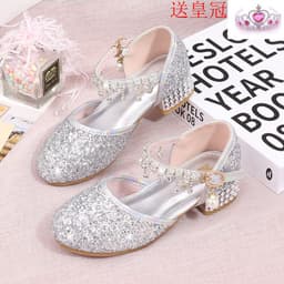 image-Princess shoes, crystal shoes, girls' flat-soled children's autumn shoes, little princess soft-soled shoes, host catwalk dress performance shoes