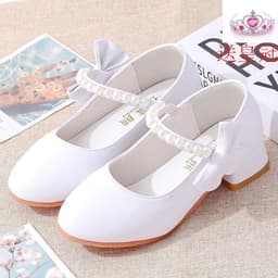 image-Princess shoes, crystal shoes, girls' flat-soled children's autumn shoes, little princess soft-soled shoes, host catwalk dress performance shoes