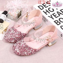 image-Princess shoes, crystal shoes, girls' flat-soled children's autumn shoes, little princess soft-soled shoes, host catwalk dress performance shoes