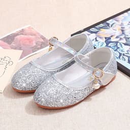 image-Princess shoes, crystal shoes, girls' flat-soled children's autumn shoes, little princess soft-soled shoes, host catwalk dress performance shoes