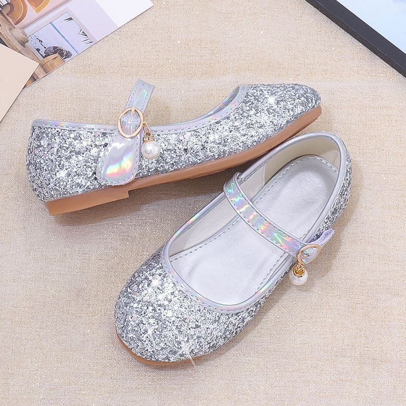 image-Princess shoes, crystal shoes, girls' flat-soled children's autumn shoes, little princess soft-soled shoes, host catwalk dress performance shoes