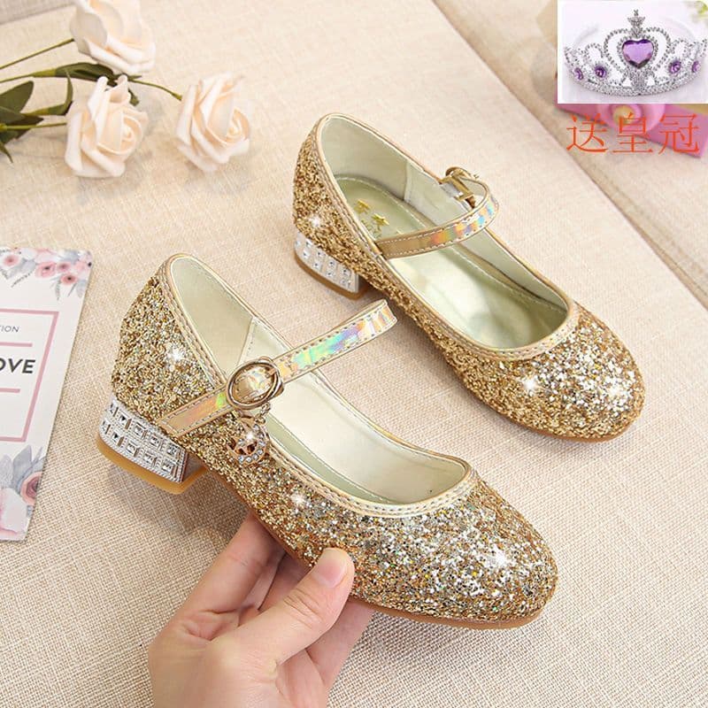 image-Princess shoes, crystal shoes, girls' flat-soled children's autumn shoes, little princess soft-soled shoes, host catwalk dress performance shoes