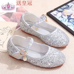 image-Princess shoes, crystal shoes, girls' flat-soled children's autumn shoes, little princess soft-soled shoes, host catwalk dress performance shoes
