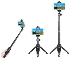 image-YT-9928 Multifunction Selfie Stick Tripod with Bluetooth Remote Shutter